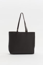 Çift Saplı Charm Detaylı Shopper Çanta - Kahve