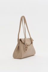 Double Handle Charm Detail Shopper Bag - Earth