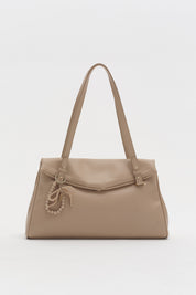Double Handle Charm Detail Shopper Bag - Earth