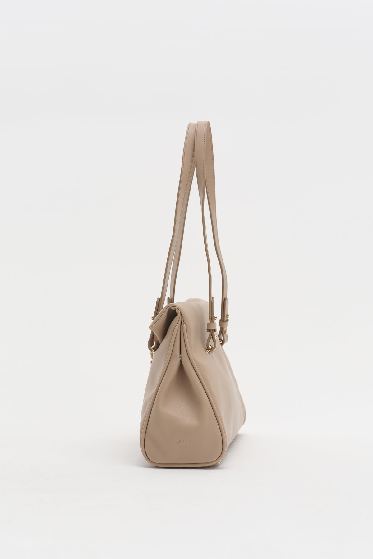 Double Handle Charm Detail Shopper Bag - Earth
