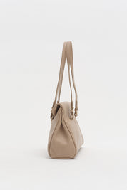 Double Handle Charm Detail Shopper Bag - Earth