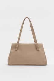 Double Handle Charm Detail Shopper Bag - Earth
