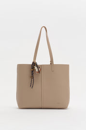 Dual Handle Charm Detail Shopper Bag - Earth