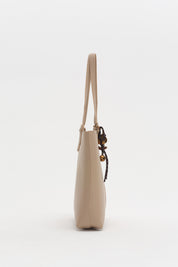 Dual Handle Charm Detail Shopper Bag - Earth