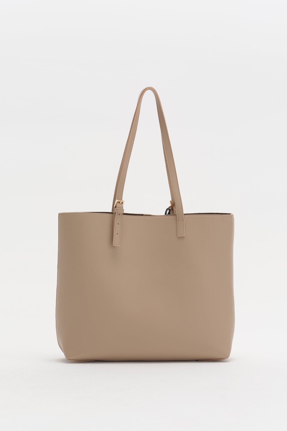 Dual Handle Charm Detail Shopper Bag - Earth
