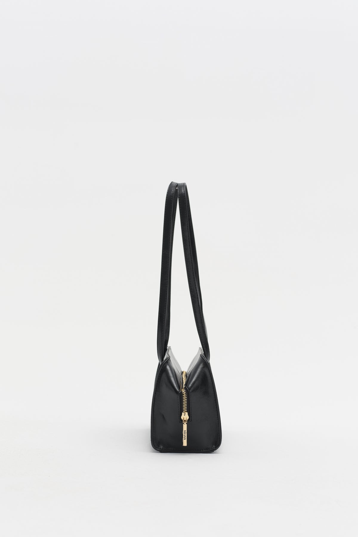 Double Handle Shoulder Bag - Black