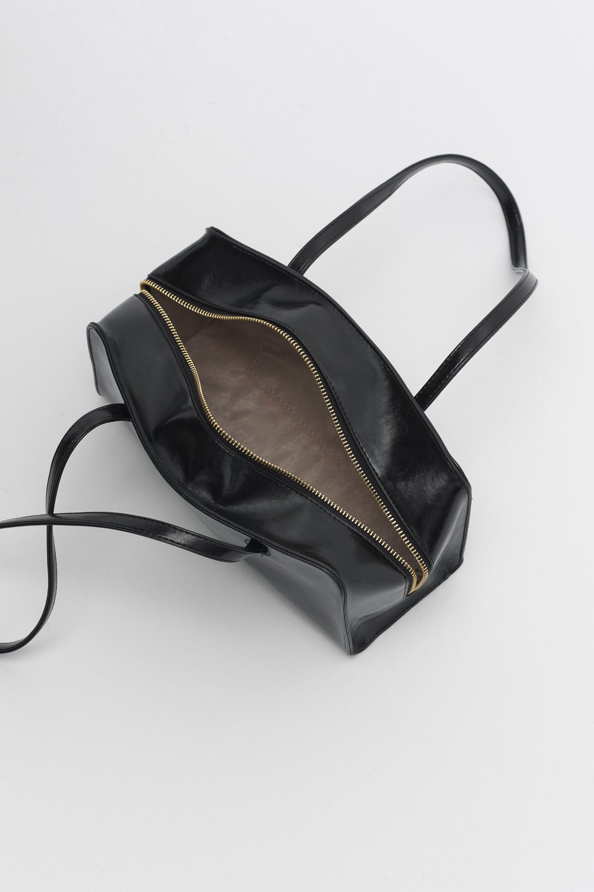 Double Handle Shoulder Bag - Black