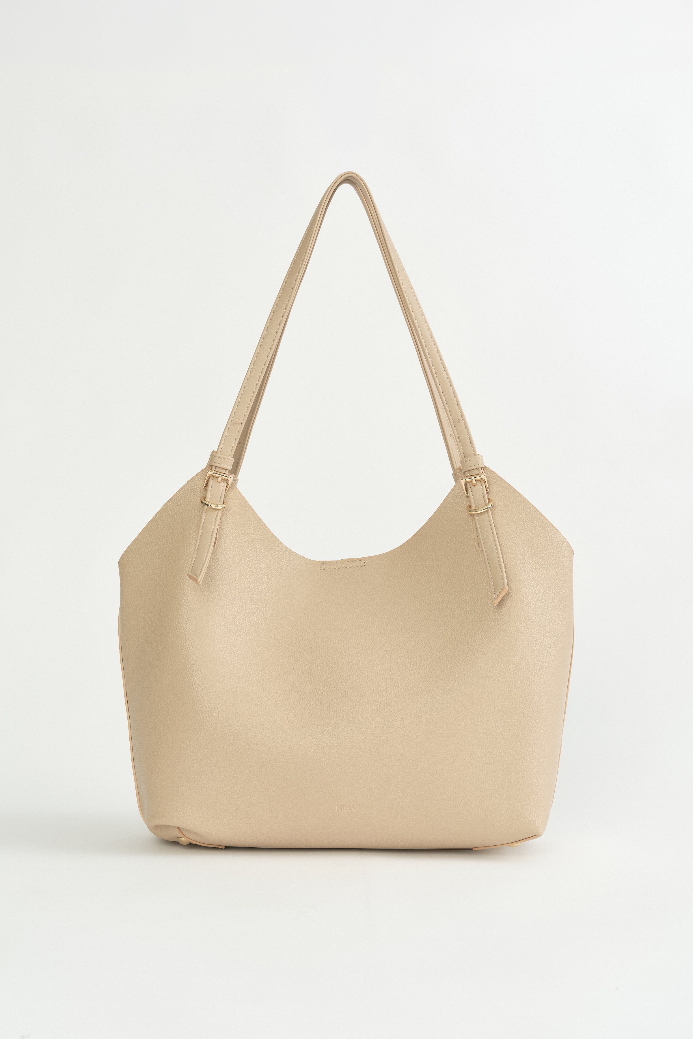 Çift Saplı Shopper Çanta - Vizon