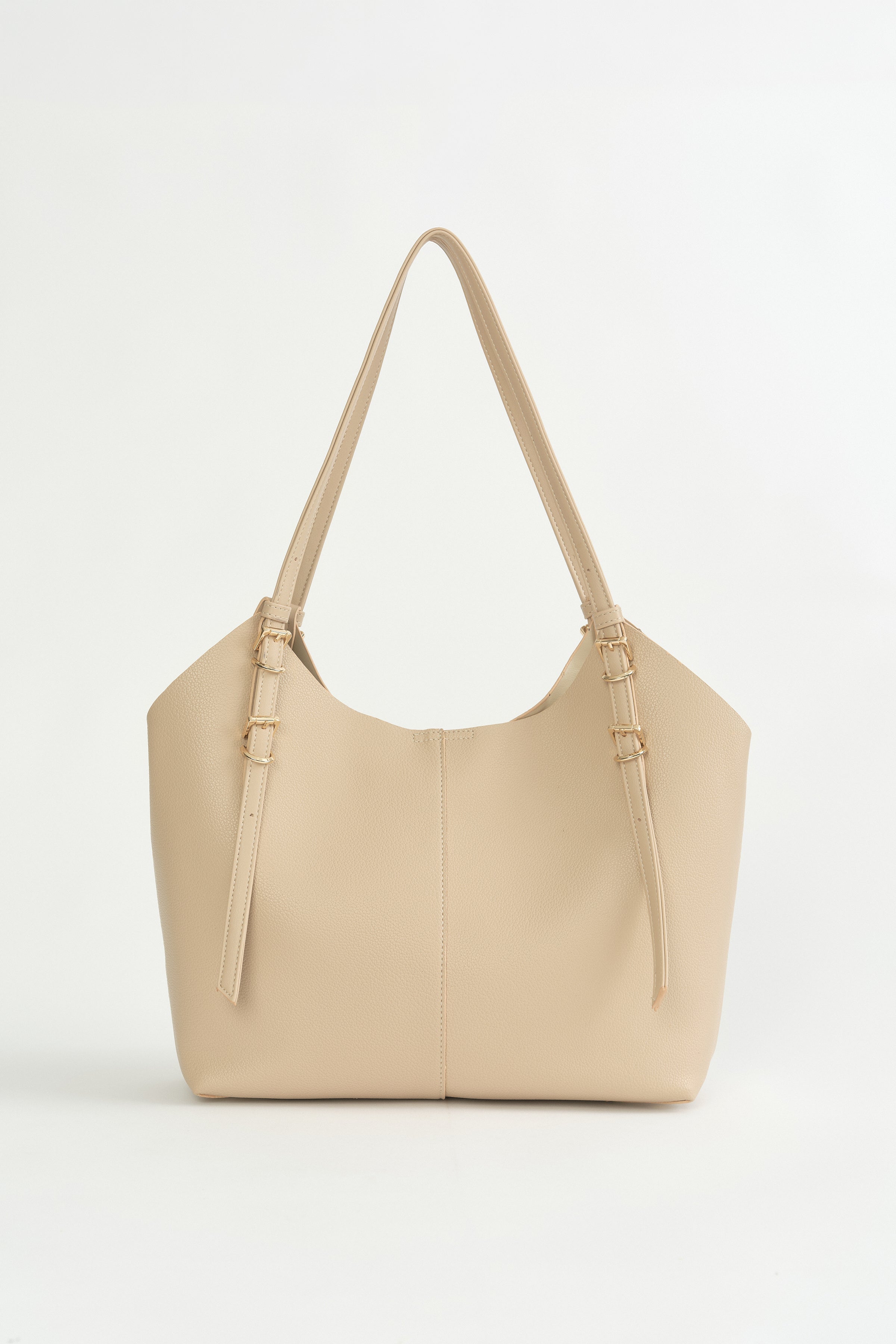 Çift Saplı Shopper Çanta - Vizon