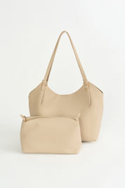 Çift Saplı Shopper Çanta - Vizon