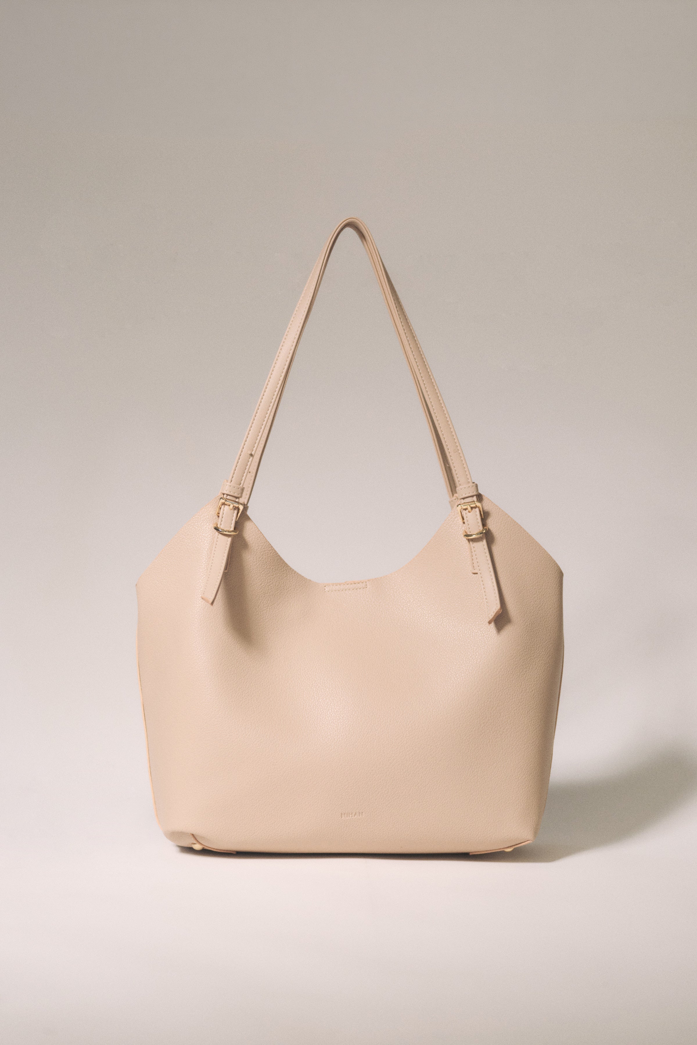 Çift Saplı Shopper Çanta - Vizon