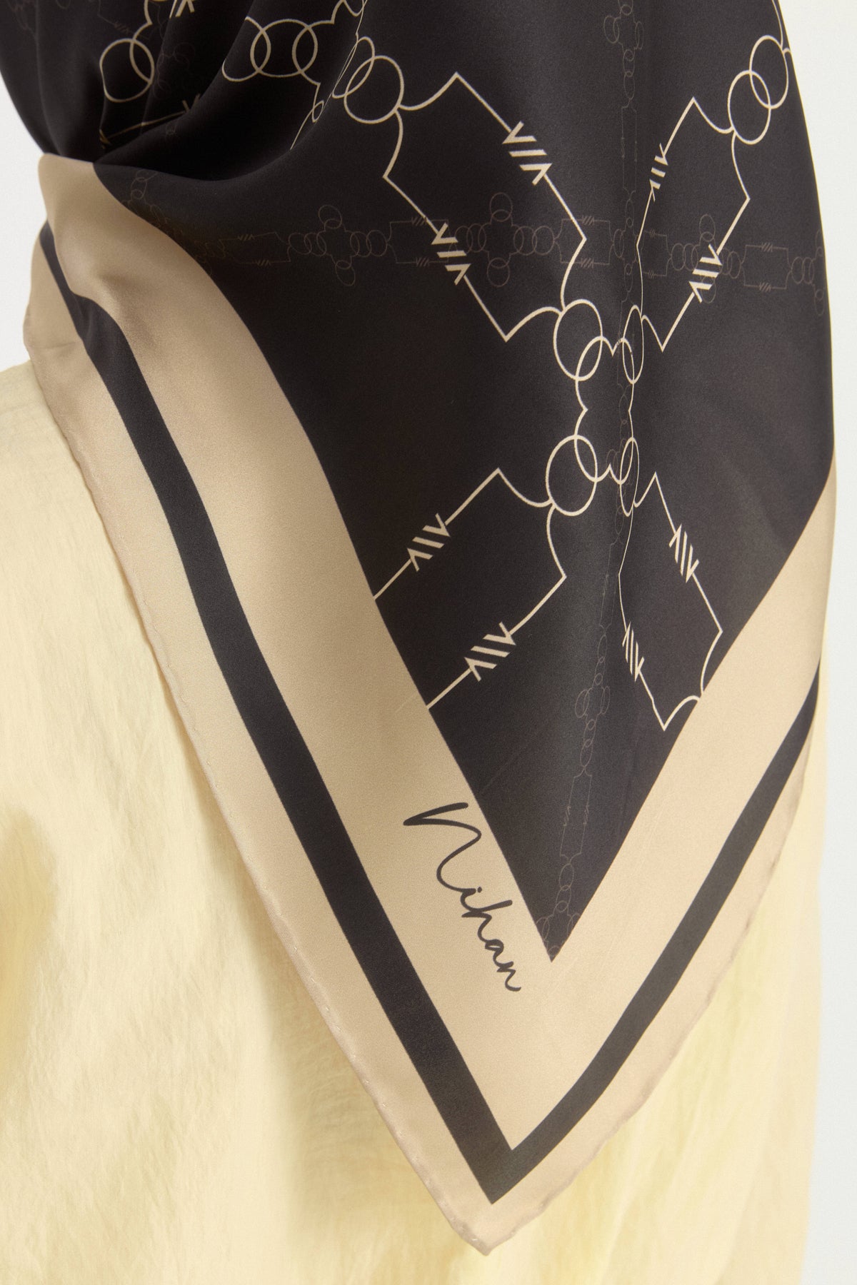 Cipher Sura Silk Scarf - Dark Brown