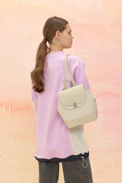 Striped Fabric Detailed Knitted Tunic - Lilac
