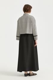 Striped Crop Linen Shirt - Black