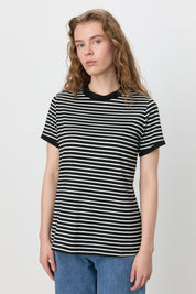 Çizgili T-Shirt - Siyah