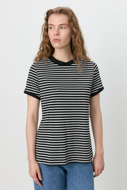 Çizgili T-Shirt - Siyah