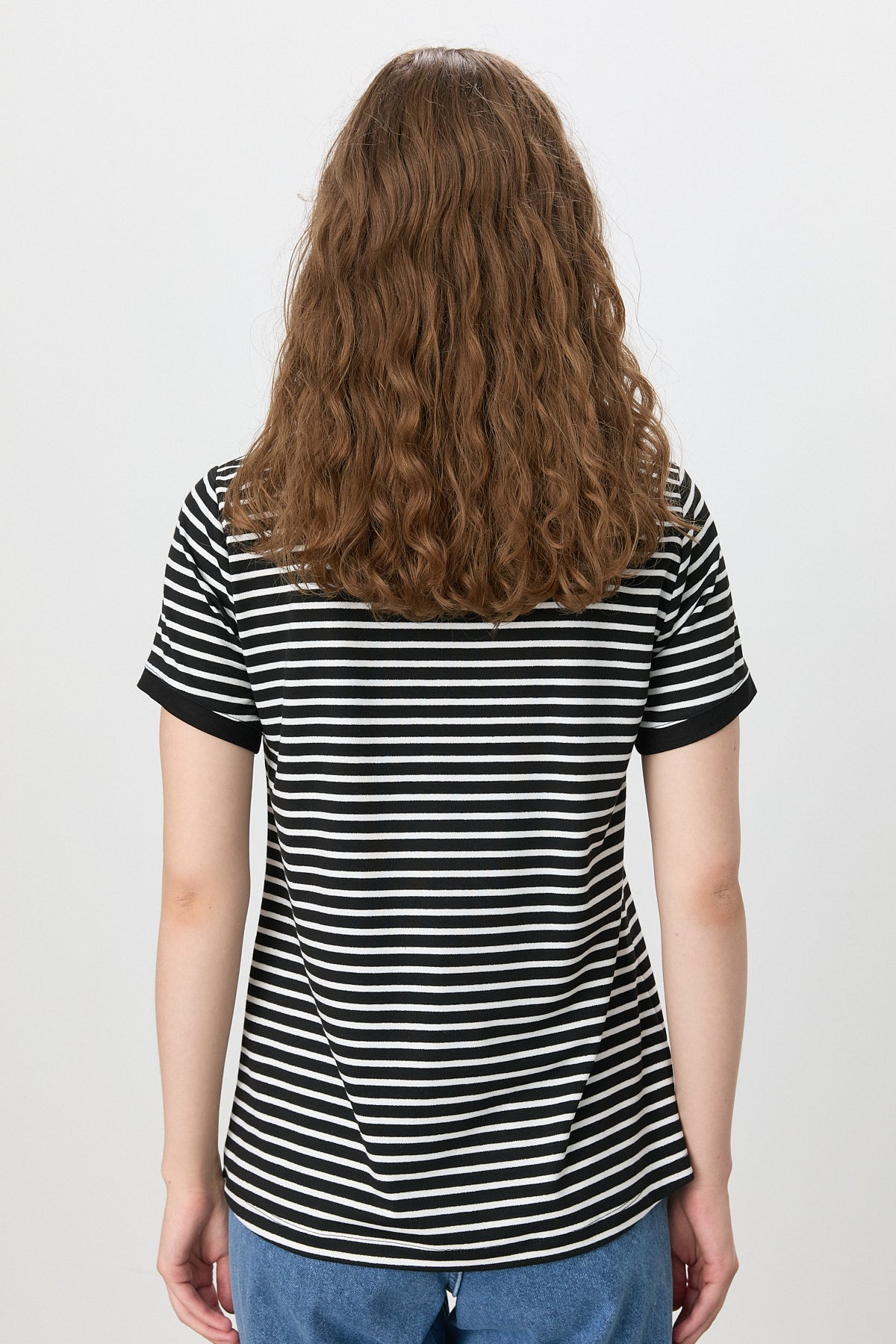 Çizgili T-Shirt - Siyah