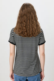 Çizgili T-Shirt - Siyah