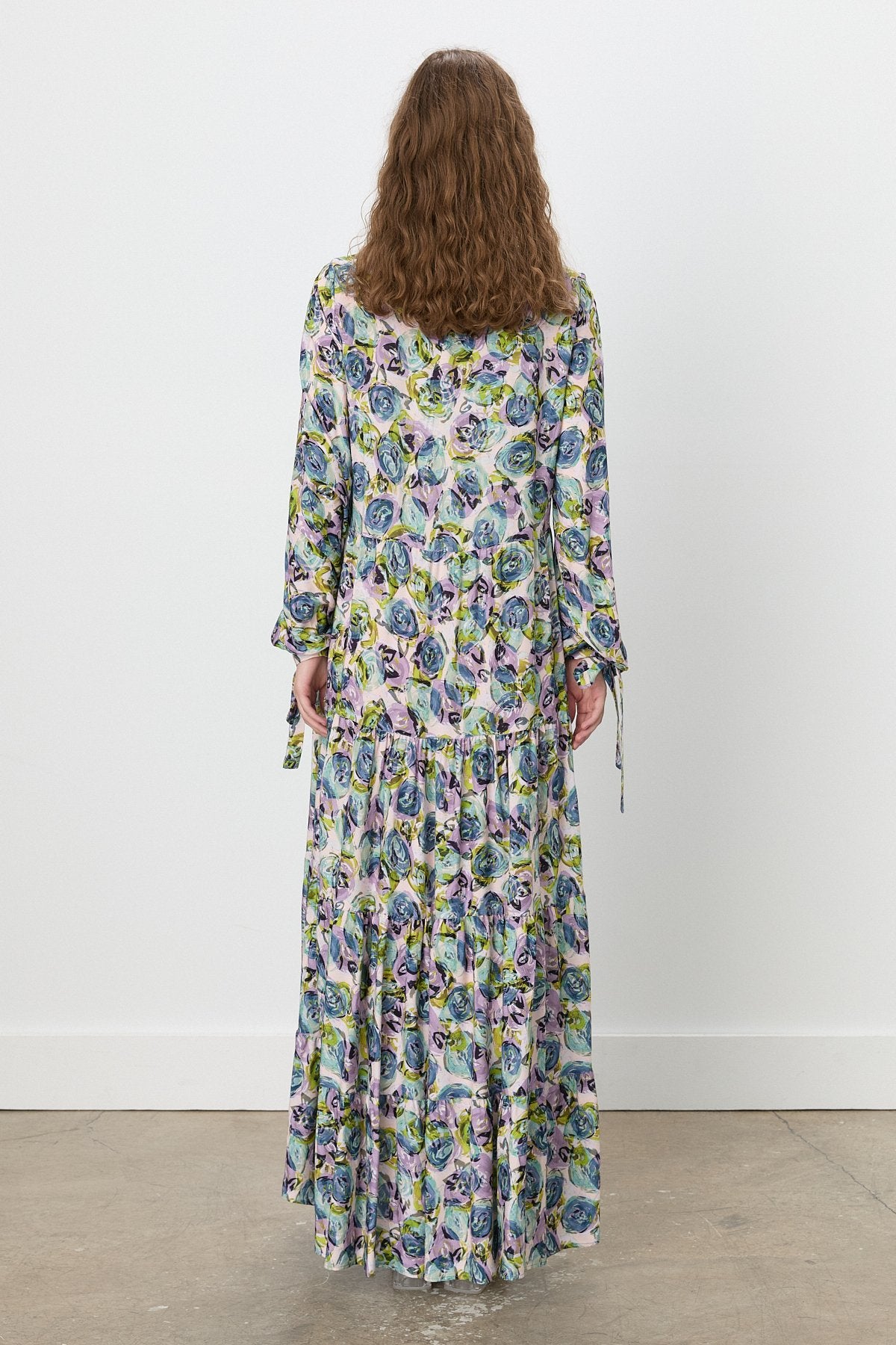 Multilayered Embroidered Dress - Purple