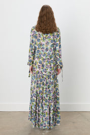 Multilayered Embroidered Dress - Purple