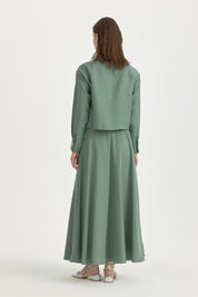 Lyocell Suit with Crop Shirt - Moss Green