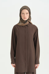 Crown Twill İpek Eşarp - Haki