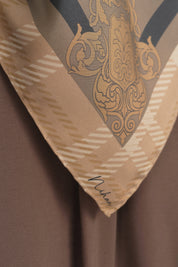 Crown Twill İpek Eşarp - Haki