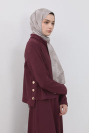 Cupra Suede Skirt and Blouse Set - Burgundy