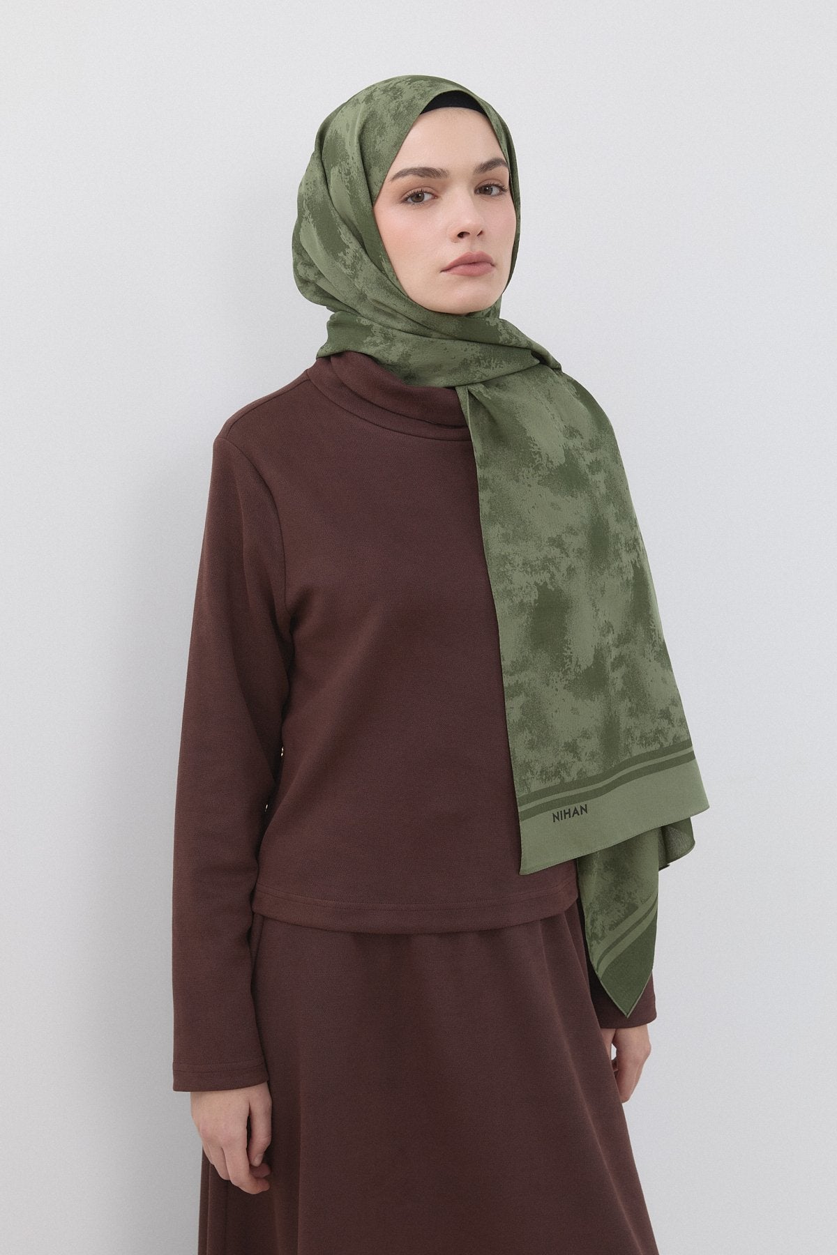 Cupra Suede Skirt and Blouse Set - Coffee