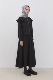 Cupra Suede Skirt and Jacket Set - Black