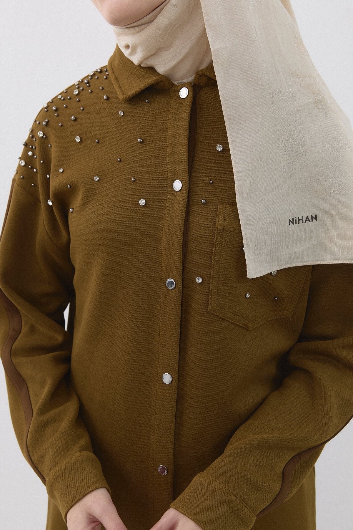 Cupra Süet Pantolon Tunik Takım - Olive