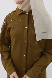 Cupra Süet Pantolon Tunik Takım - Olive