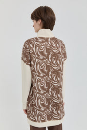 D Buckle Detail Knitted Tunic - Brown