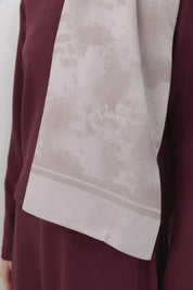 Wave Pattern Naia Cotton Scarf - Light Grey