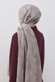 Wave Pattern Naia Cotton Scarf - Light Grey