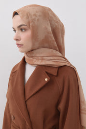 Dalga Desen Naia Pamuk Şal - Mocha