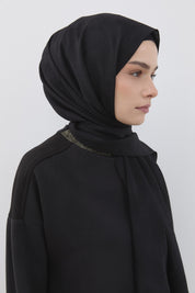 Wave Pattern Naia Cotton Scarf - Black