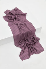 Checkered Pattern Shawl - Plum