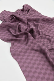 Checkered Pattern Shawl - Plum