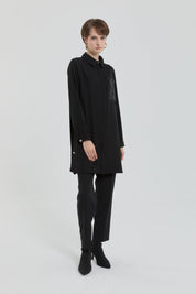 Lace Detail Pocket Tunic - Black