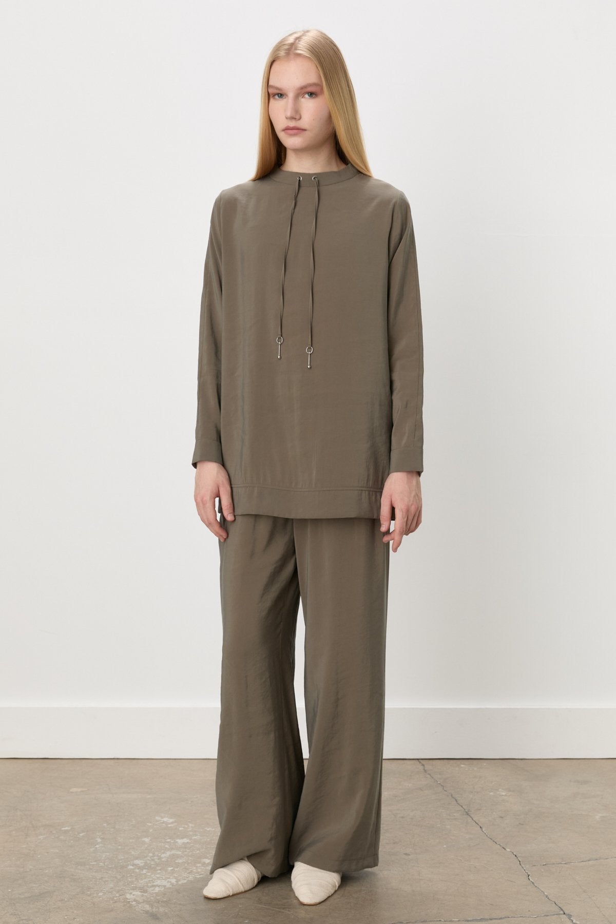 Pantolon Tunik Modal Takım - Haki