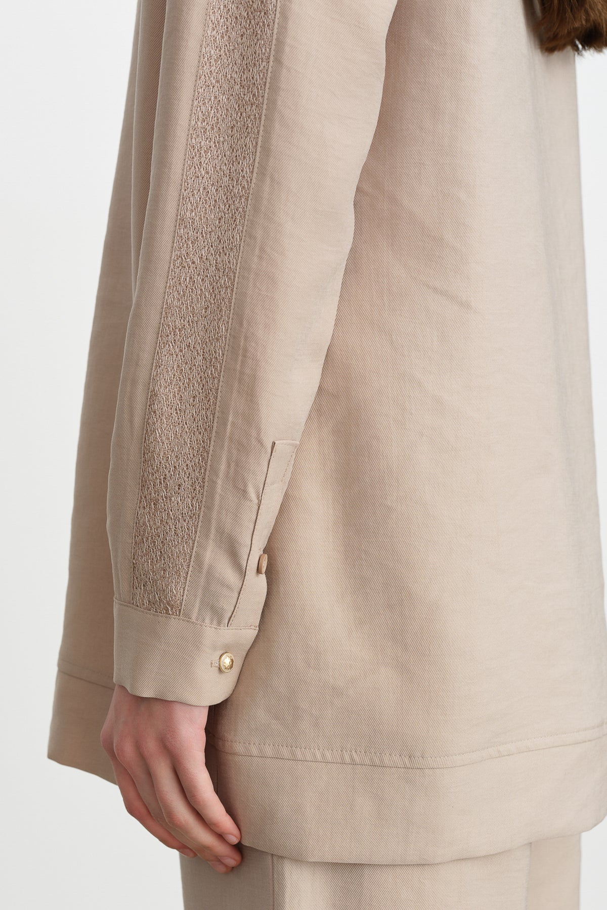 Dantel Detaylı Tencel Pantolon Tunik Tencel Karışım Takım - Kumsal