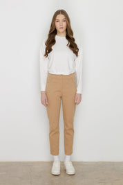 Dar Paça Kanvas Denim Pantolon - Camel