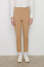 Dar Paça Kanvas Denim Pantolon - Camel