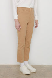 Dar Paça Kanvas Denim Pantolon - Camel