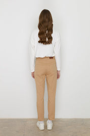 Dar Paça Kanvas Denim Pantolon - Camel