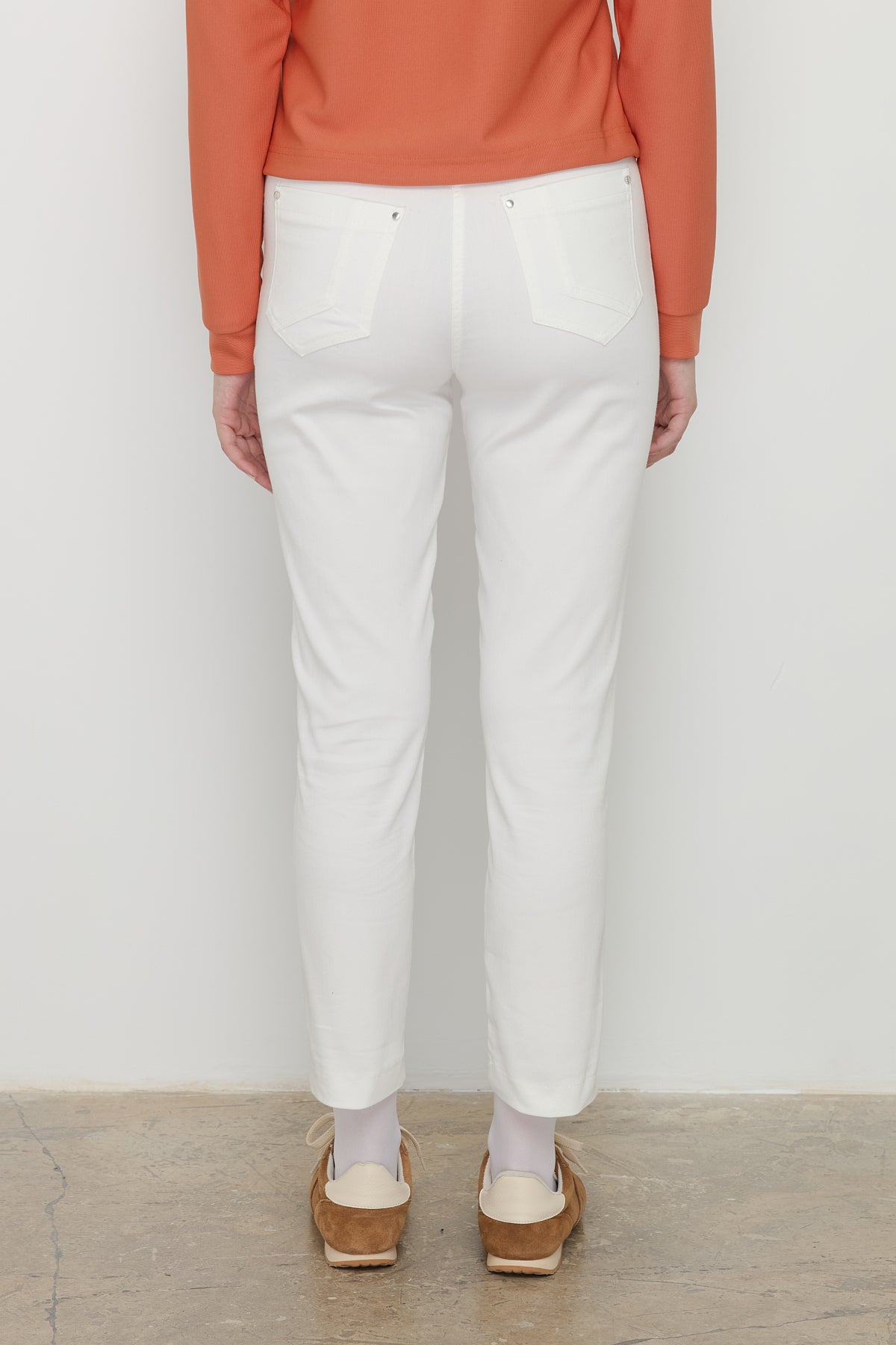 Dar Paça Kanvas Denim Pantolon - Ekru