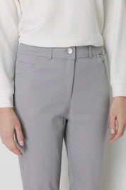 Dar Paça Kanvas Denim Pantolon - Gri