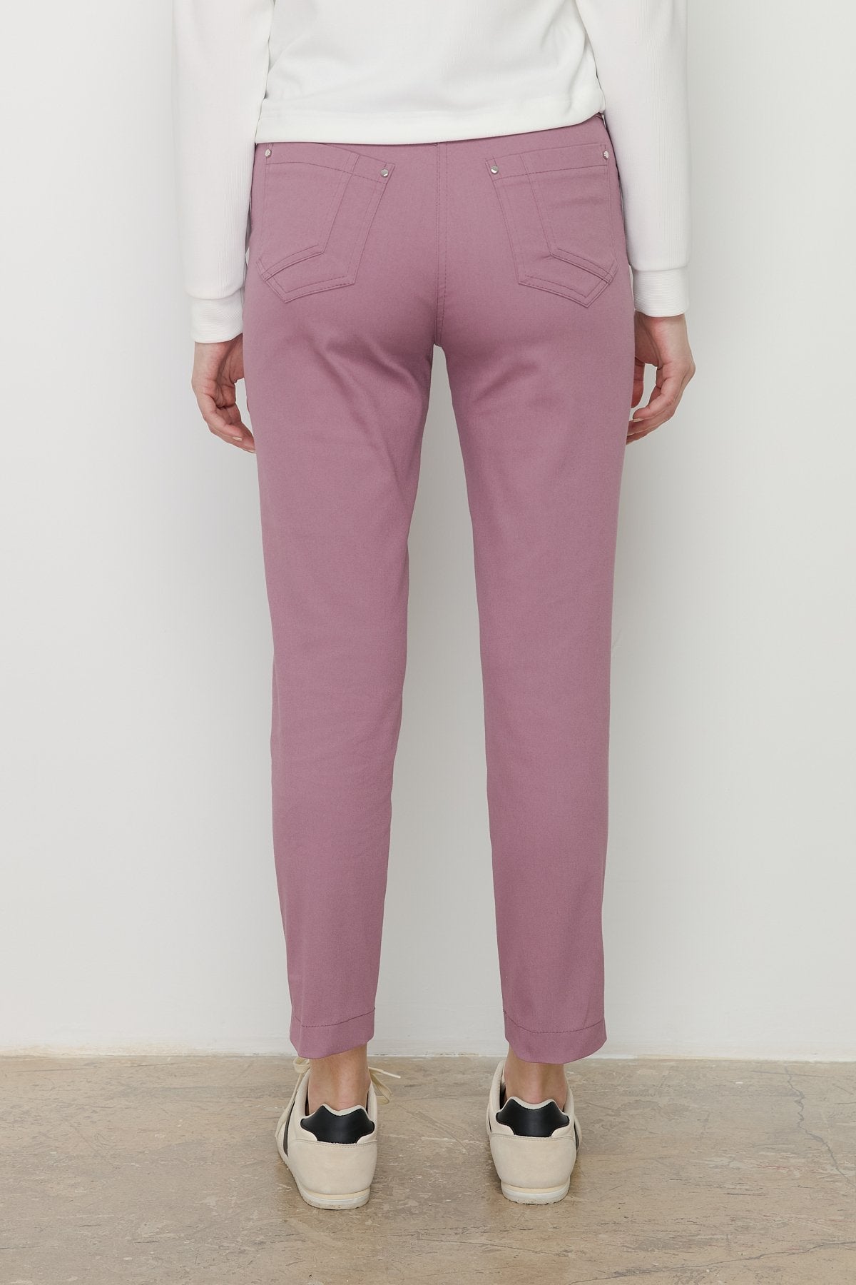 Dar Paça Kanvas Denim Pantolon - Gül Kurusu