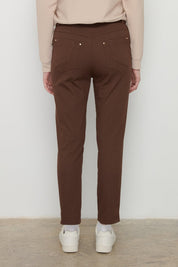 Dar Paça Kanvas Denim Pantolon - Kahve